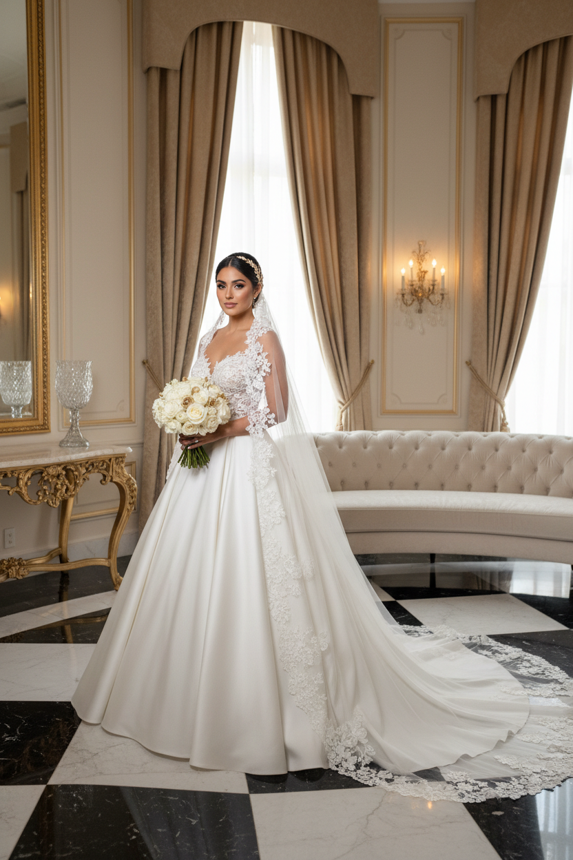 Hispanic Bride Full Body Portrait